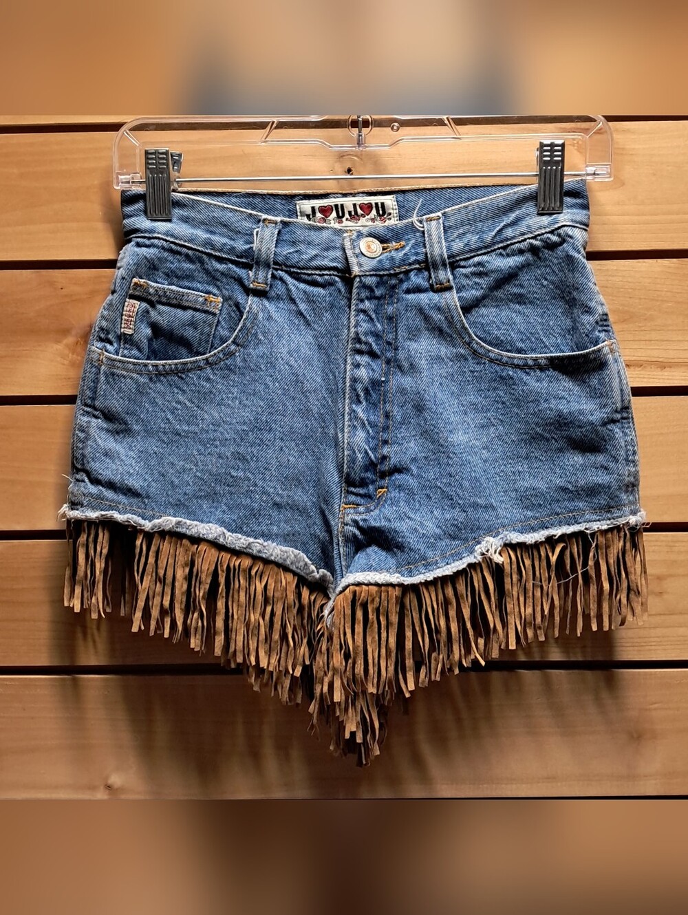 Vintage Jou Jou Western Denim Fringe Shorts - Size 5/6